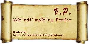 Vörösváry Porfir névjegykártya